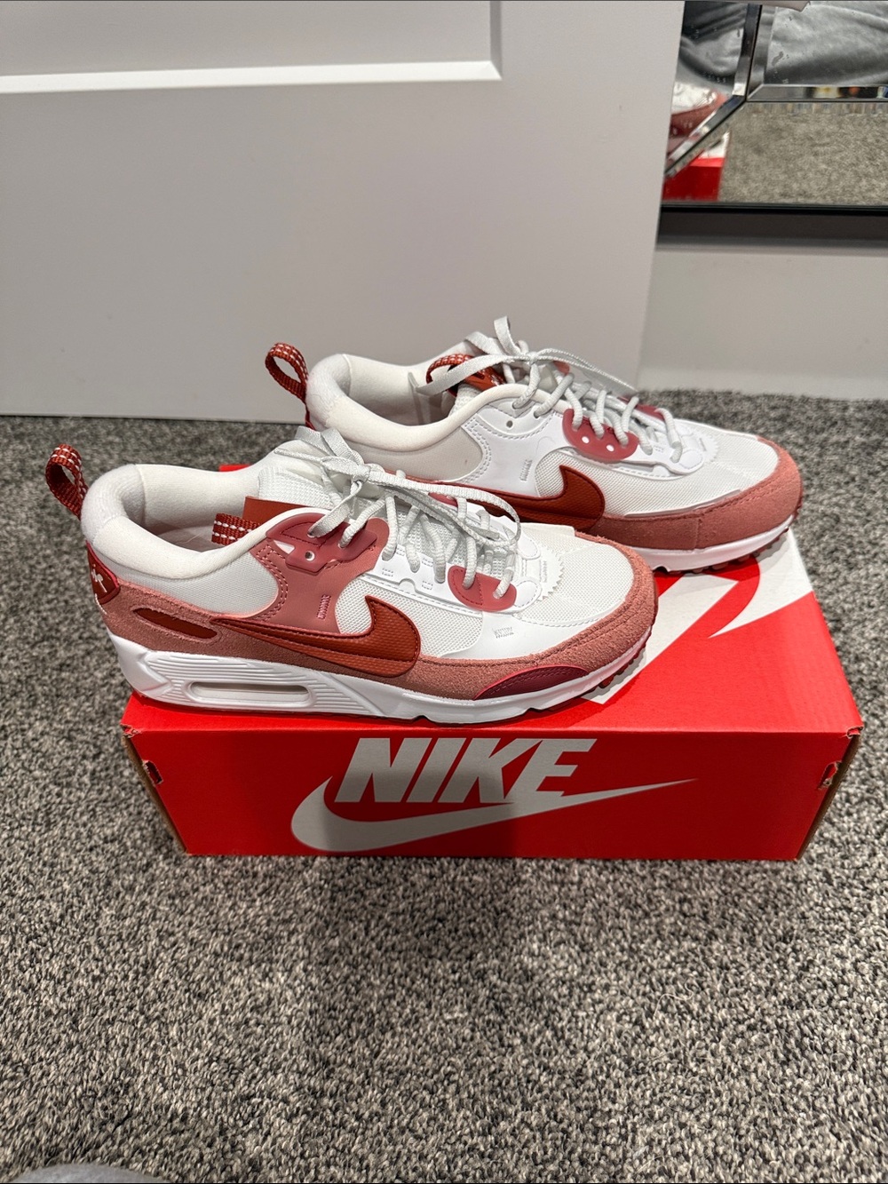 Nike Air Max Low-Top Sneakers in White and Rust